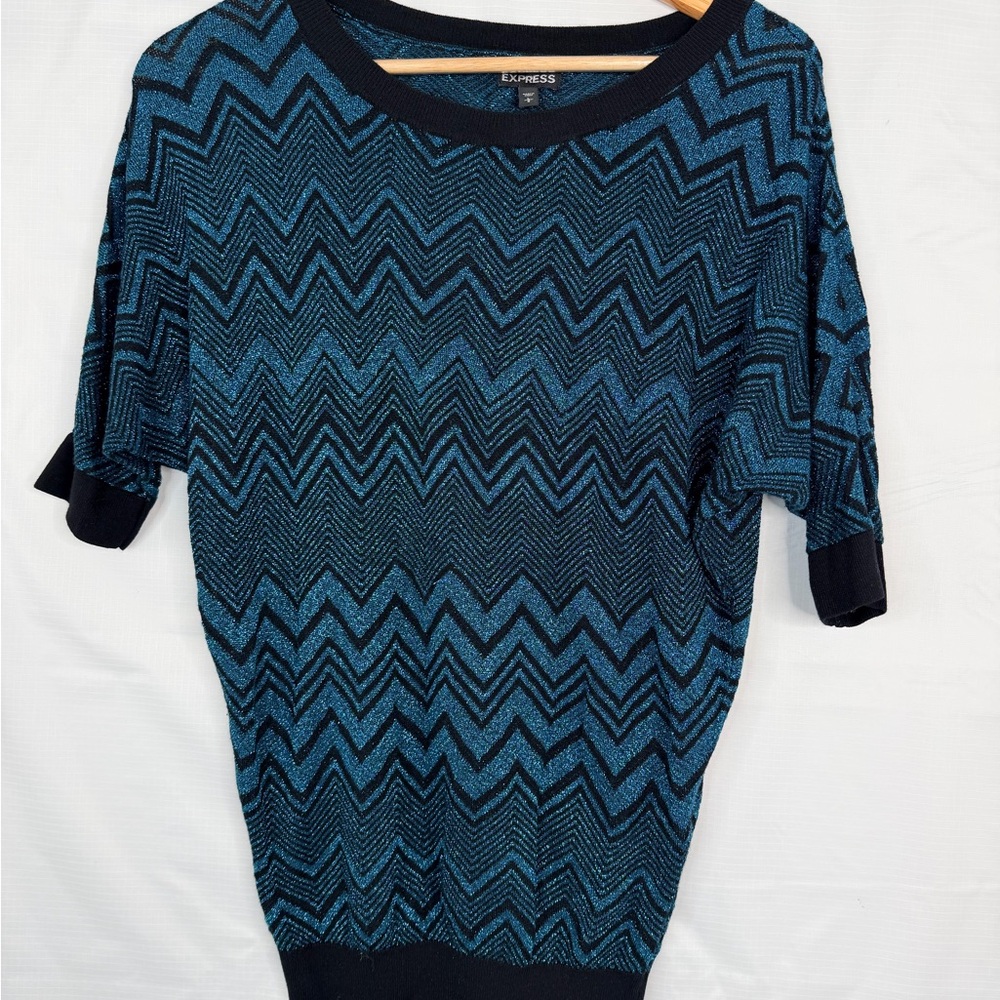 Express Blue and Black Chevron‎ Sweater size L